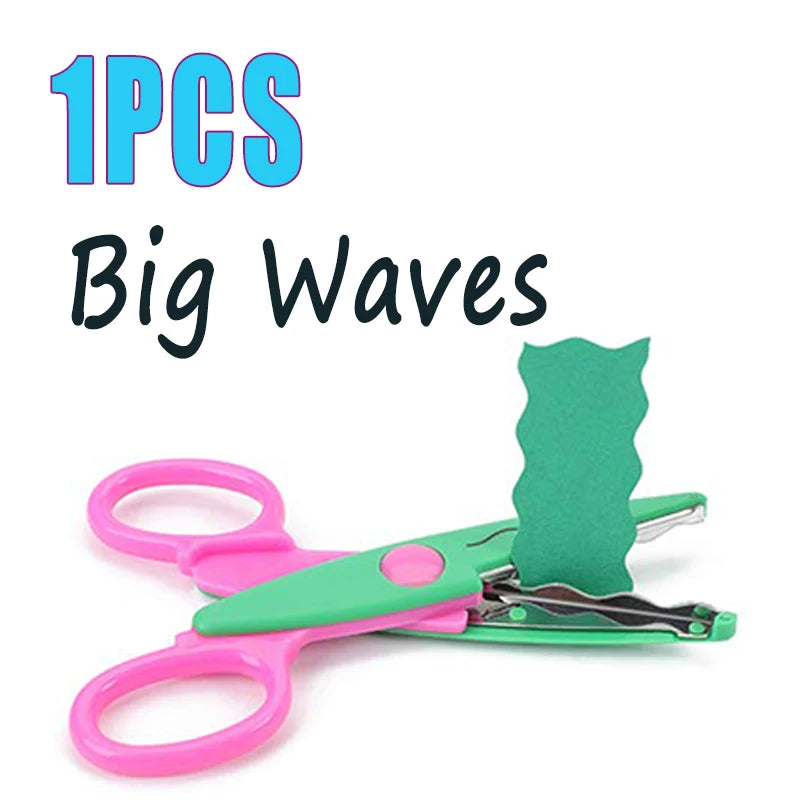 One piece of green decorative zig zag edge scissors for crafts and DIY projects