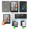 A premium leather case for a Kindle Paperwhite 12th Gen showing various models and sizes.