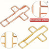 Two decorative paper clips, one rose gold and one gold tone, shown with close-ups of the finish.