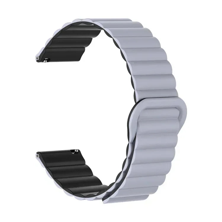 A gray adjustable magnetic loop watch band shown from the side.
