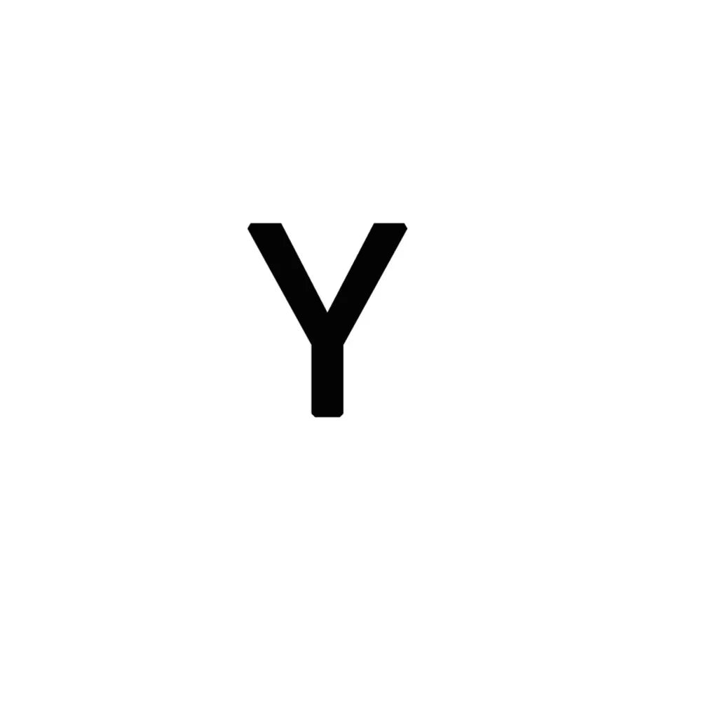 Una letra Y negra sobre un fondo blanco.