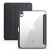 A silver iPad is shown next to its dark gray protective case.