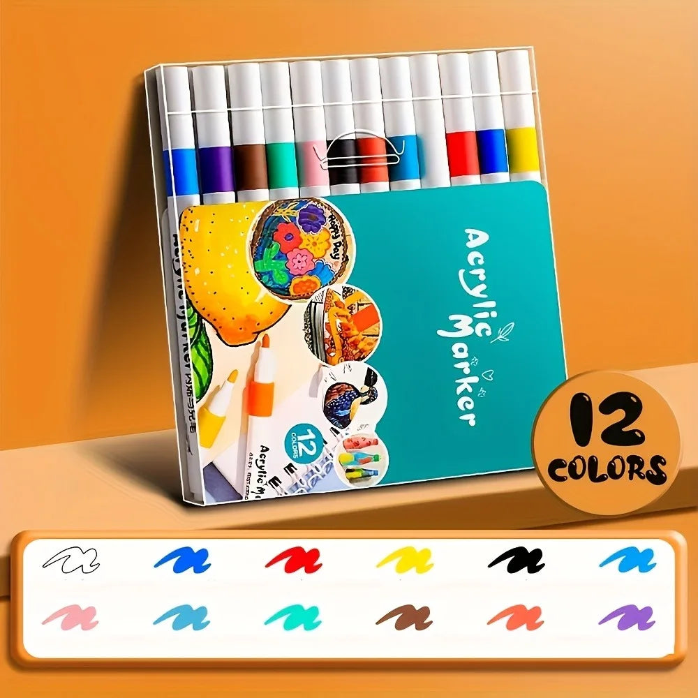 Set professioneller Acryl-Malerkugeln in verschiedenen Farben, präsentiert in einer vertikalen Organizerbox.