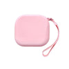 Pinkes Silikon-Cosmetiktasche mit rosa Armband.