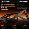 A black aluminum alloy geometric structure used as a keyboard display stand featuring CNC precision cutting and T6 full alumi