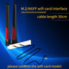 Black M.2/NGFF WiFi card interface antenna set with a 30cm cable shown on a blue background