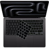 A silicone keyboard cover for a laptop, showing the keyboard and palm rest area.