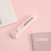 A white portable pet claw tool knife with a pink heart design is shown on a light pink background.
