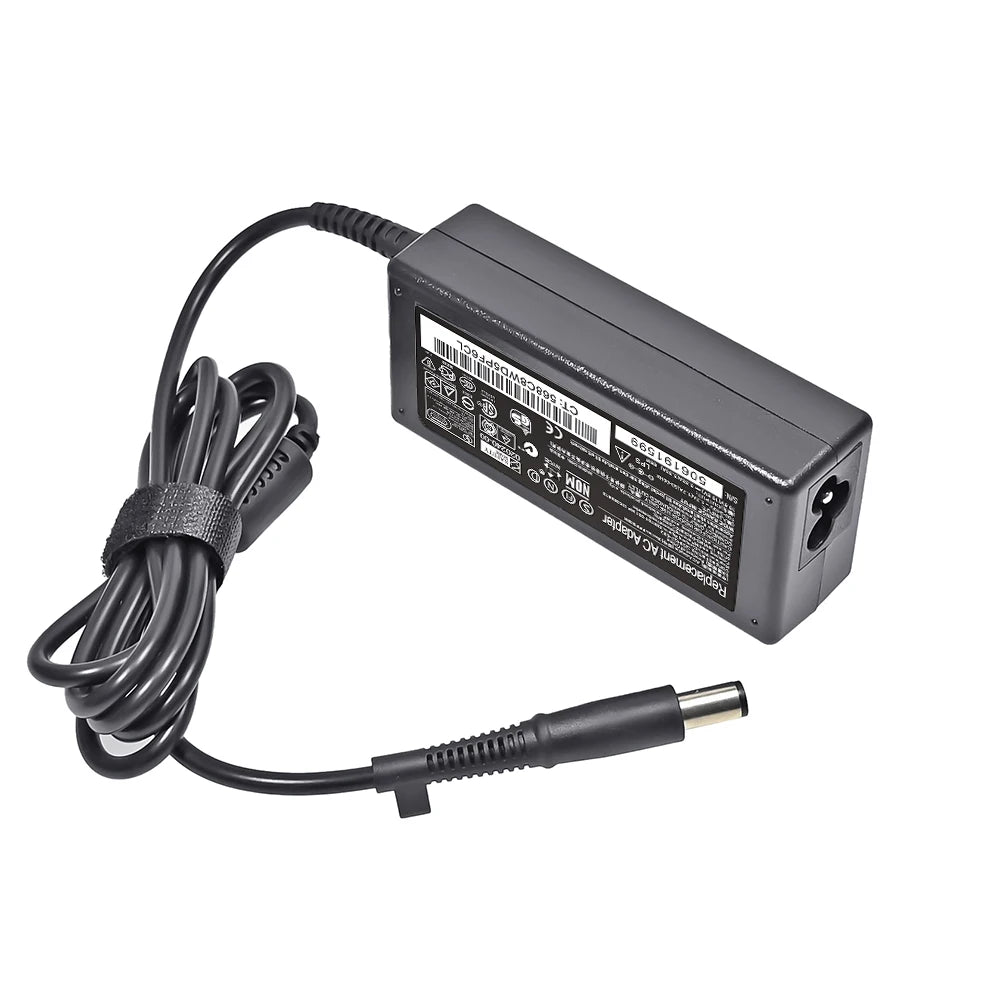 Black high-power AC adapter cable and plug for laptops