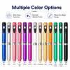 A variety of multi-color reusable peptide beauty injector pens shown in various shades including blue, silver, pink, purple, 