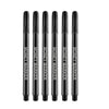 A set of black counterfeit detection pens for currency verification.