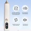 A white electric diamond painting pen with a gold tip is shown next to feature icons detailing its dual gear switching, fast 