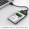 A silver USB 3.0 to SATA adapter is shown connected to a laptop, with a 4TB BarraCud drive visible.