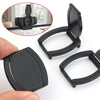 Black privacy lens cover for a webcam shown with an inset diagram and separate components.