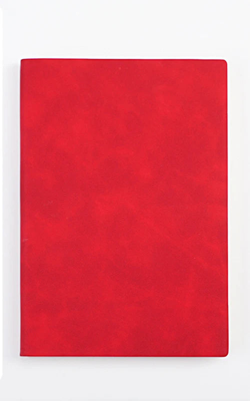 A solid red cover for a premium A5 leather journal and diary.