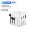 White UA-1U2C-PRO universal travel adapter with USB ports and AC outlets