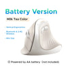 A beige ergonomic vertical wireless mouse with a milky tea color finish.