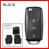 A black realistic fake car key hidden safe with a secret compartment shown alongside its components.