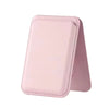A pink magnetic leather wallet with a protective stand case.