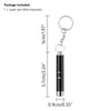 Pluma láser negra mini llavero con anillo de plata y cuerpo cilíndrico.