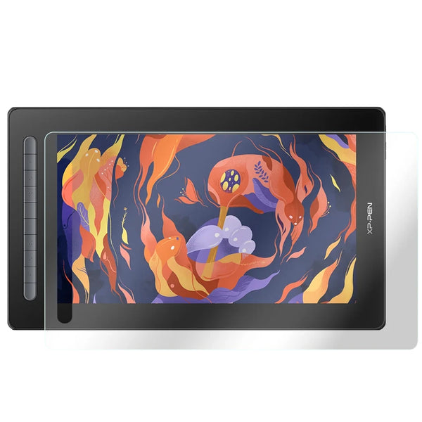 Anti-Glare mattes Schutzglas für ein digitales Zeichen-Tablet mit abstraktem farbigem Design