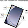 A high quality tempered glass screen protector applied to a tablet screen, demonstrating full coverage and high responsivenes