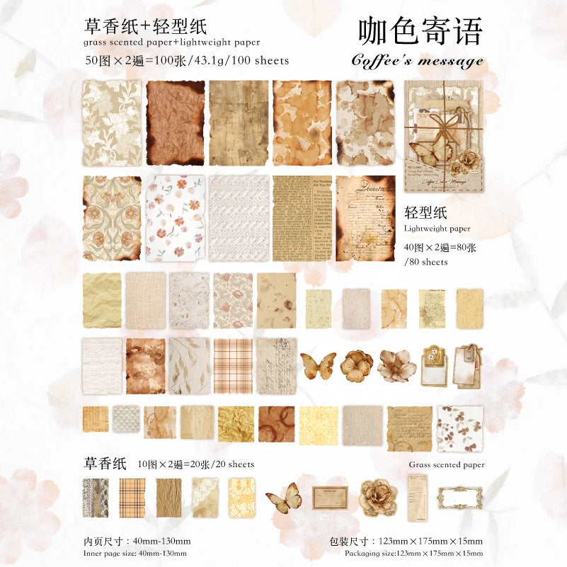 A collection of various shades and textures of grass scented paper sheets for crafting and journaling.