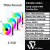 مروحة تبريد ARGB PWM باللون الأبيض، طراز Forward Prism 6PRO، بحجم 120 ملم، معروضة في ثلاث قطع