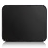 Black portable gaming mouse pad with a stitched edge.