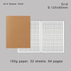 A rectangular piece of brown paper with a grid pattern is shown next to a sheet of white paper with a grid pattern, indicatin