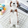 Adorable plush dog pencil case with a smooth zipper in brown and white colors