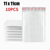 A pack of 10 self-sealing pearl film bubble shipping bags in white.