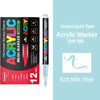 A set of 12 Acrylic Markers in Milk Blue with soft nibs and a brush marker.