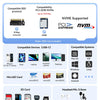 Compatibility chart showing supported protocols, devices, and systems for a High-Speed NVMe SSD to USB Hub Dock.