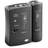Probador de cables profesional negro con unidad maestra y remota para probar cables RJ11 y RJ45.