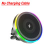 A round magnetic wireless car charger with an RGB ambient light feature.