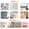 Diagram showing which surfaces are applicable and not applicable for heavy duty double-sided nano adhesive tape on marble, ti