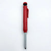 A red refillable woodworking marker pencil with a metal tip and cap.
