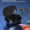 A pair of black dual host dual channel earphones are shown next to a smartphone.