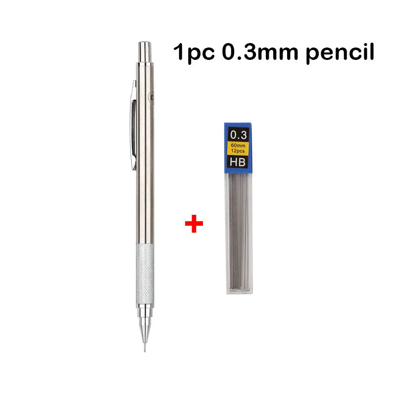 A single 0.3mm HB mechanical pencil with a clear barrel and silver tip.