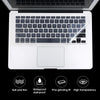 Couverture de clavier d'ordinateur portable en silicone blanc, design souple et fin, protection anti-poussière et étanche.