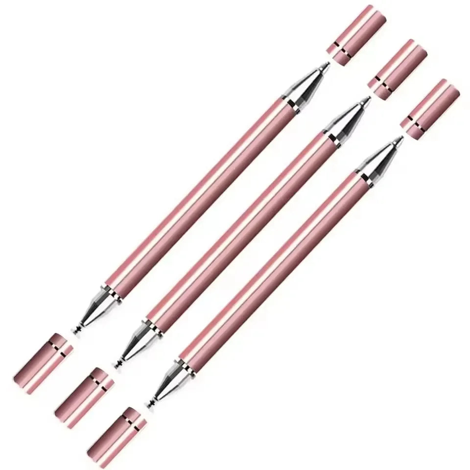 Ein Set rosa Präzisionszeichnungsstifte mit konischen Spitzen, diagonal angeordnet.
