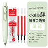 A set of Uni-Ball One P mini cute gel pens in red and white packaging.
