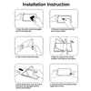 Installation instructions showing steps to clean, peel, and apply a matte PET screen protector film for an iPad.