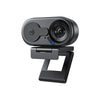 Schwarze HD-USB-Webcam mit Objektiv und Montagehalterung