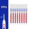 Eight precision waterproof marking pens in blue and red for woodworking and crafts