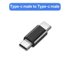 A black Type-C male to Type-C male adapter cable.