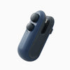 A dark blue handheld USB rechargeable heat sealer bag with three round buttons and a slot for sealing.