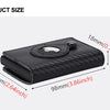 A black slim leather wallet with a card pop-up feature shown from the top view.
