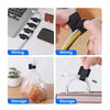 Reusable adhesive cable ties used for wiring and storage organization on a desk or in a bag.